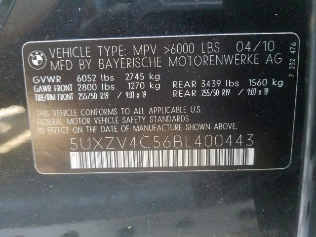 Photo 9 VIN: 5UXZV4C56BL400443 - BMW X5 XDRIVE3 