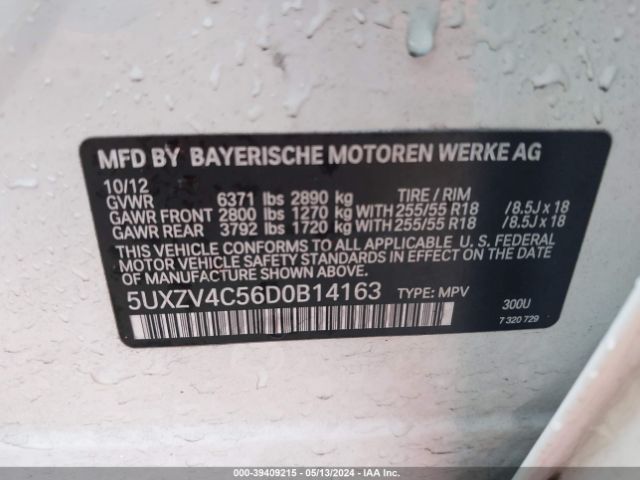 Photo 8 VIN: 5UXZV4C56D0B14163 - BMW X5 