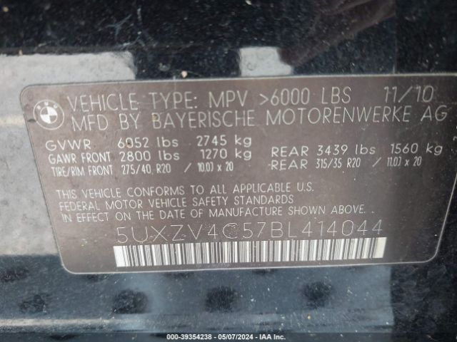 Photo 8 VIN: 5UXZV4C57BL414044 - BMW X5 