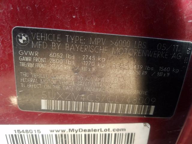 Photo 9 VIN: 5UXZV4C57CL748009 - BMW X5 XDRIVE3 