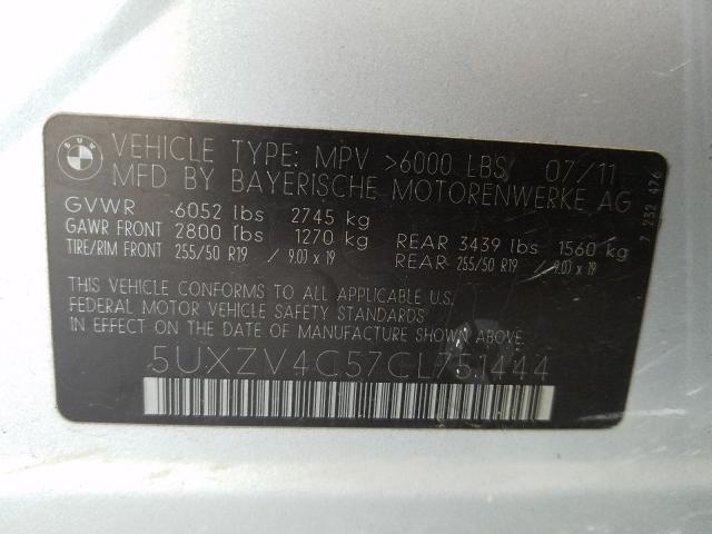 Photo 9 VIN: 5UXZV4C57CL751444 - BMW X5 XDRIVE3 