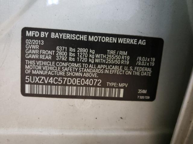 Photo 9 VIN: 5UXZV4C57D0E04072 - BMW X5 XDRIVE3 