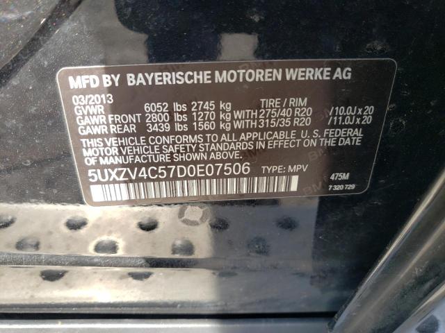 Photo 9 VIN: 5UXZV4C57D0E07506 - BMW X5 XDRIVE3 