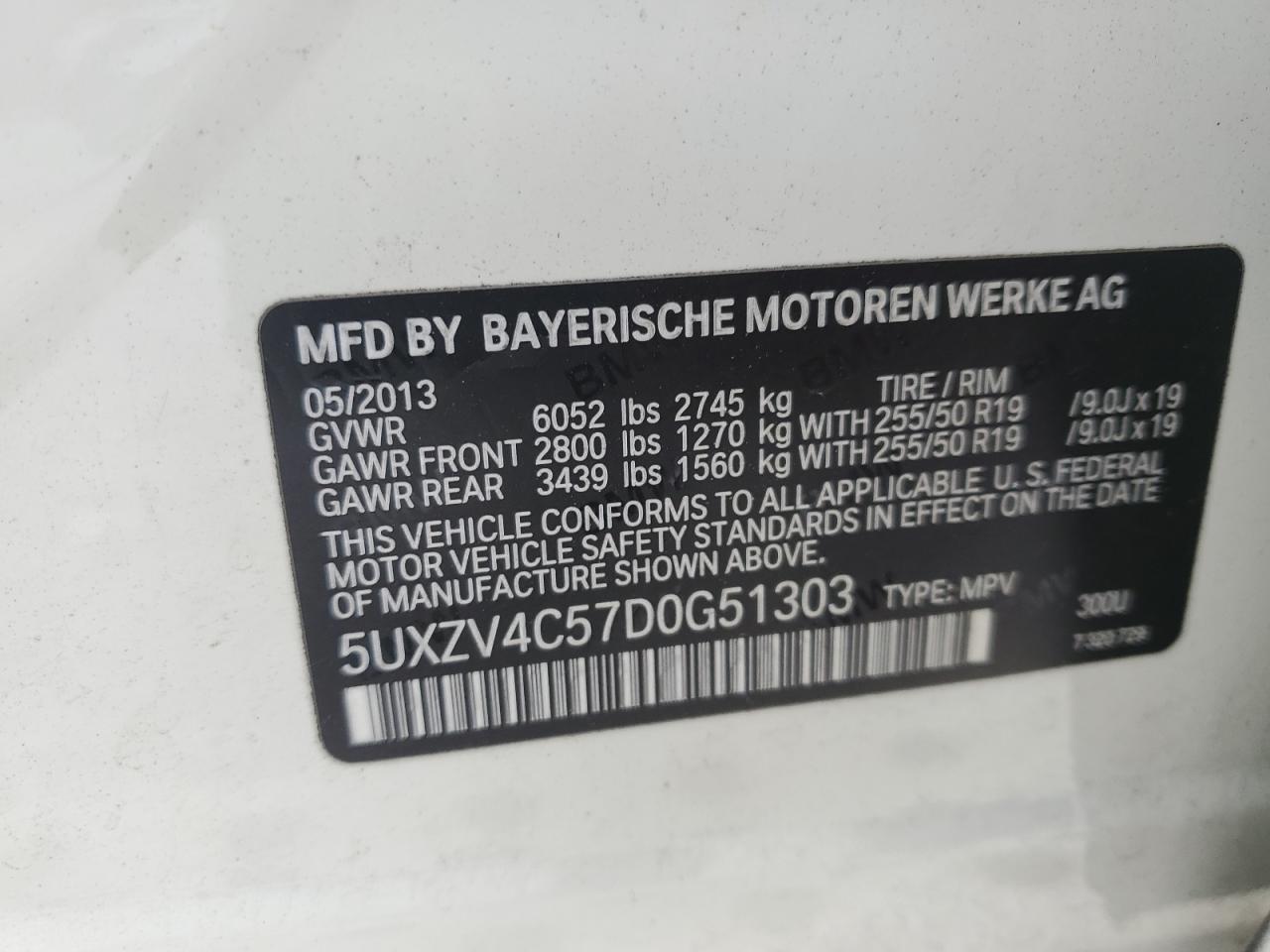 Photo 11 VIN: 5UXZV4C57D0G51303 - BMW X5 