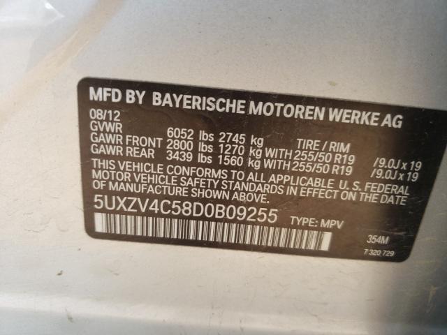 Photo 9 VIN: 5UXZV4C58D0B09255 - BMW X5 XDRIVE3 