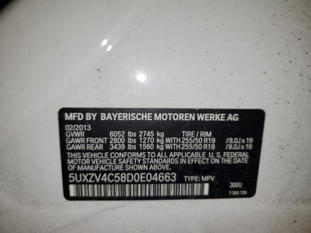 Photo 12 VIN: 5UXZV4C58D0E04663 - BMW X5 XDRIVE3 