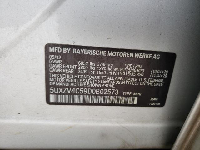 Photo 9 VIN: 5UXZV4C59D0B02573 - BMW X5 XDRIVE3 