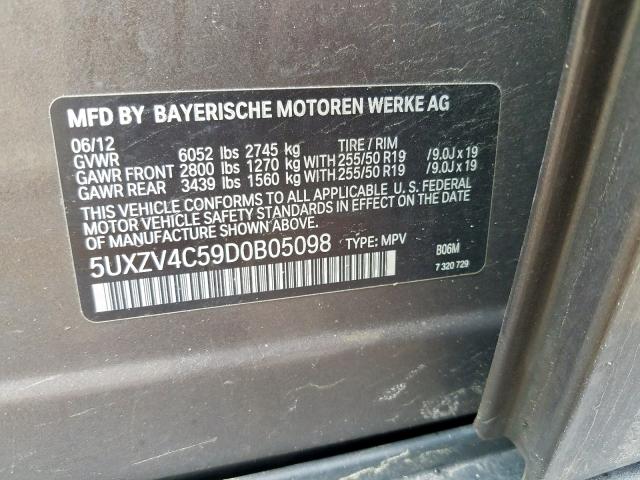 Photo 9 VIN: 5UXZV4C59D0B05098 - BMW X5 XDRIVE3 