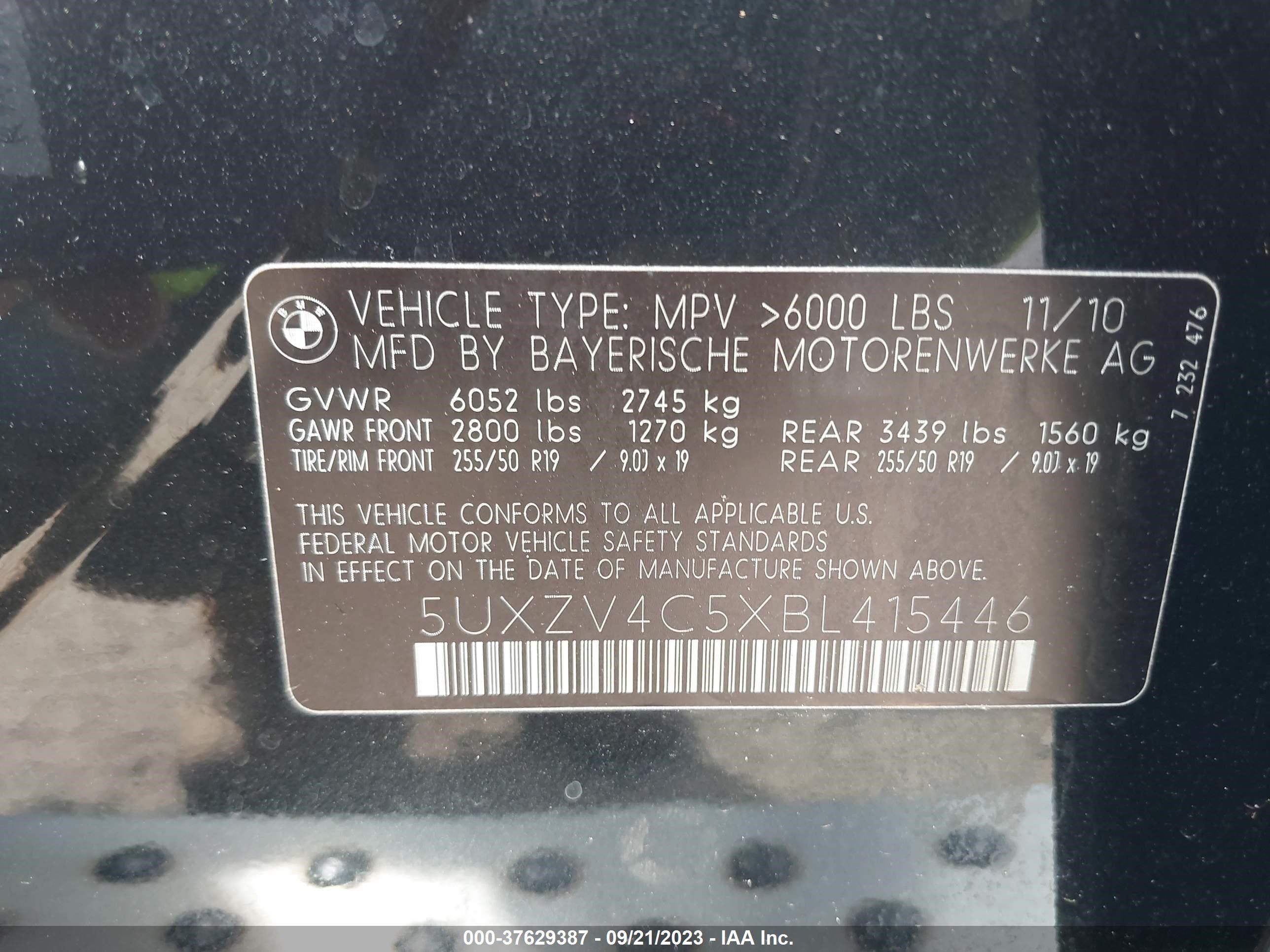 Photo 8 VIN: 5UXZV4C5XBL415446 - BMW X5 