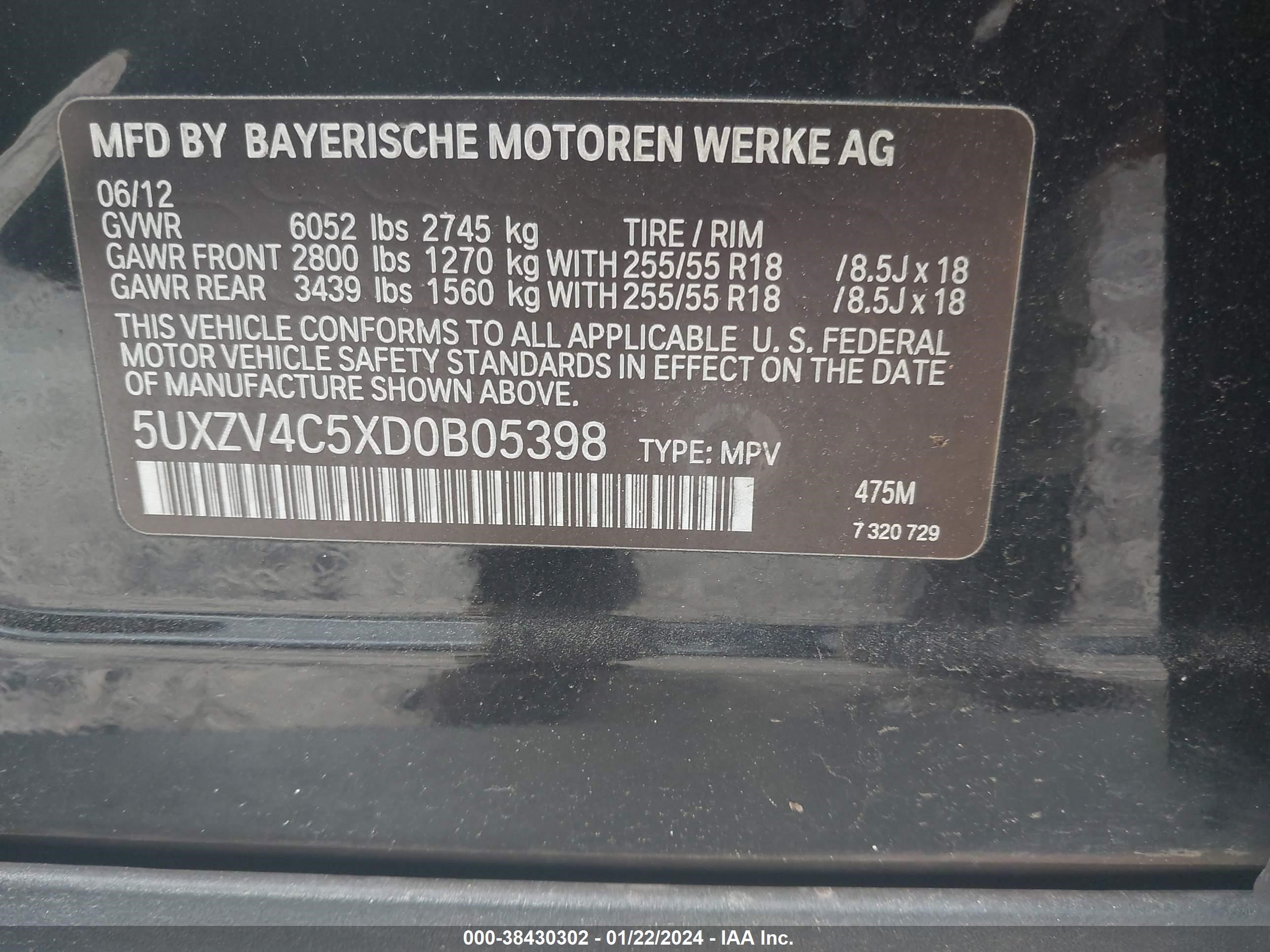 Photo 8 VIN: 5UXZV4C5XD0B05398 - BMW X5 