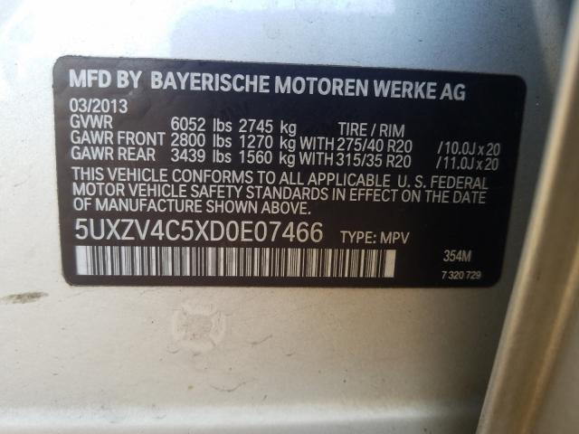 Photo 9 VIN: 5UXZV4C5XD0E07466 - BMW X5 XDRIVE3 