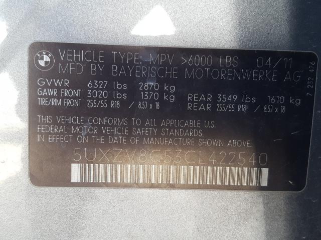 Photo 9 VIN: 5UXZV8C53CL422540 - BMW X5 XDRIVE5 