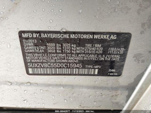 Photo 8 VIN: 5UXZV8C55D0C15945 - BMW X5 