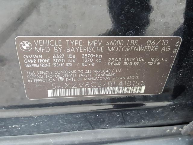 Photo 9 VIN: 5UXZV8C57BL418151 - BMW X5 XDRIVE5 