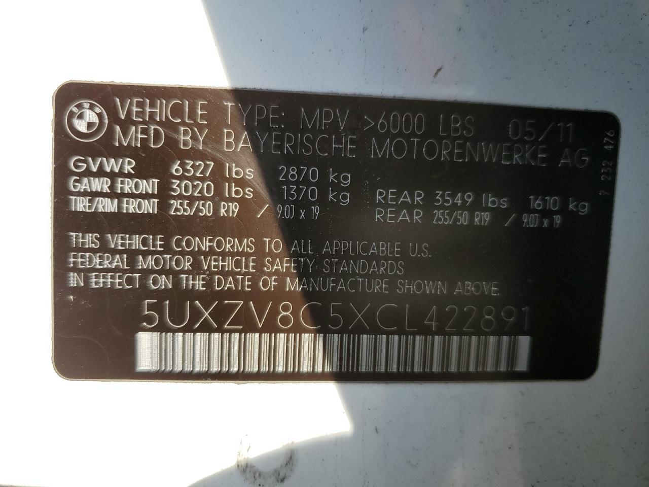 Photo 12 VIN: 5UXZV8C5XCL422891 - BMW X5 