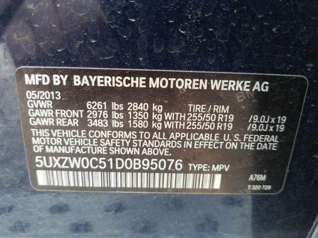 Photo 9 VIN: 5UXZW0C51D0B95076 - BMW X5 XDRIVE3 