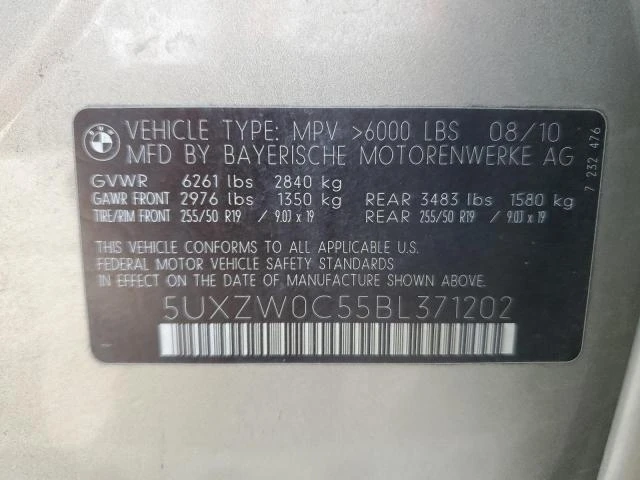 Photo 11 VIN: 5UXZW0C55BL371202 - BMW X5 XDRIVE3 