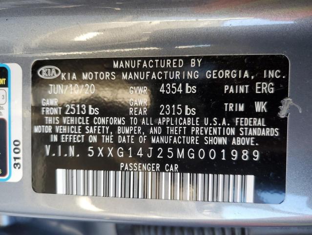 Photo 11 VIN: 5XXG14J25MG001989 - KIA K5 LXS 