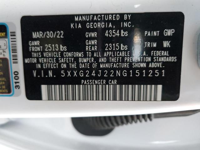 Photo 9 VIN: 5XXG24J22NG151251 - KIA K5 LX 