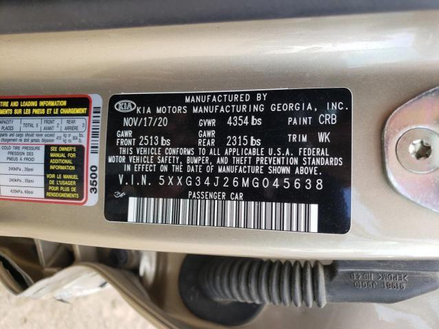 Photo 11 VIN: 5XXG34J26MG045638 - KIA K5 EX 