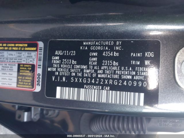 Photo 8 VIN: 5XXG34J2XRG240990 - KIA K5 