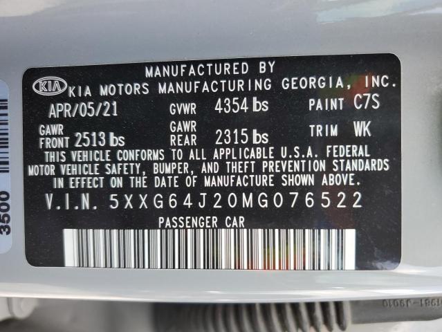 Photo 11 VIN: 5XXG64J20MG076522 - KIA K5 GT LINE 