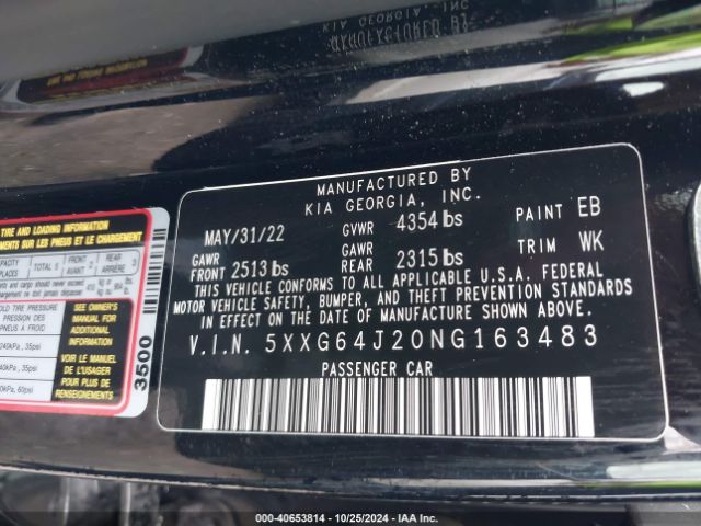 Photo 8 VIN: 5XXG64J20NG163483 - KIA K5 