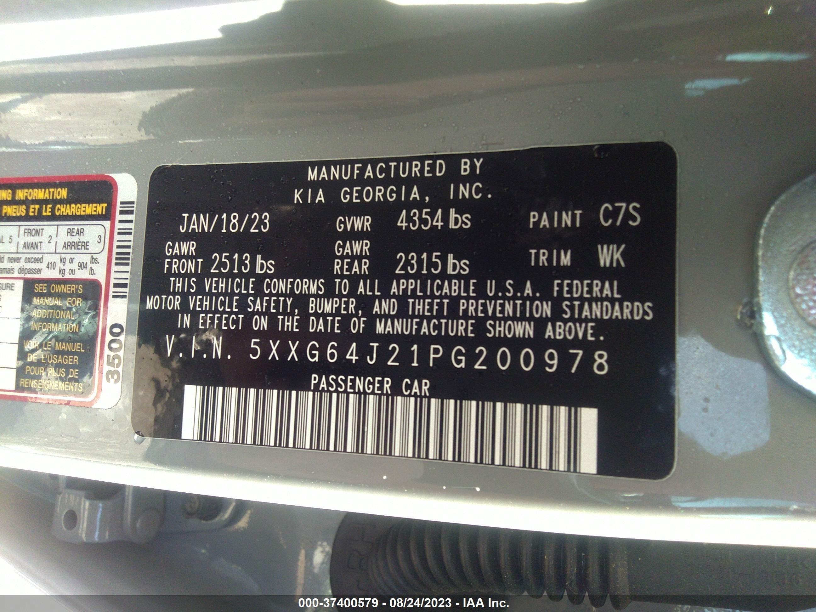 Photo 8 VIN: 5XXG64J21PG200978 - KIA K5 