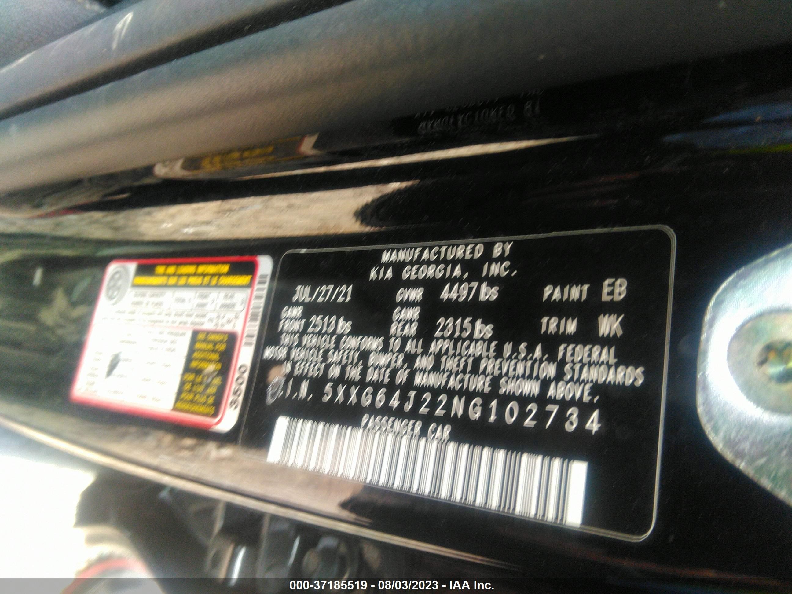 Photo 8 VIN: 5XXG64J22NG102734 - KIA K5 