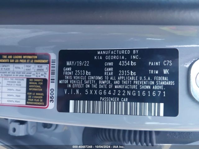 Photo 8 VIN: 5XXG64J22NG161671 - KIA K5 