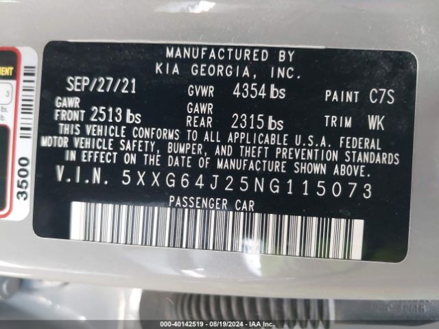 Photo 8 VIN: 5XXG64J25NG115073 - KIA K5 