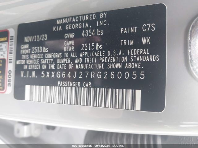 Photo 8 VIN: 5XXG64J27RG260055 - KIA K5 