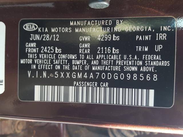 Photo 9 VIN: 5XXGM4A70DG098568 - KIA OPTIMA 