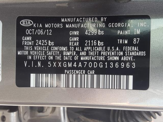 Photo 9 VIN: 5XXGM4A70DG136963 - KIA OPTIMA LX 