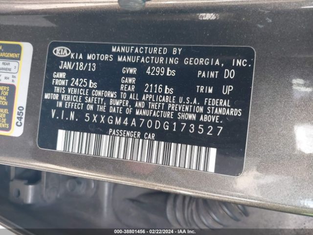 Photo 8 VIN: 5XXGM4A70DG173527 - KIA OPTIMA 