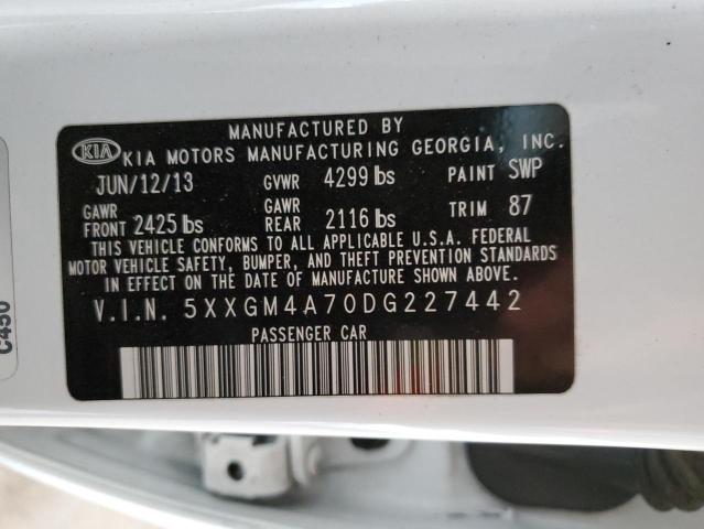 Photo 12 VIN: 5XXGM4A70DG227442 - KIA OPTIMA LX 