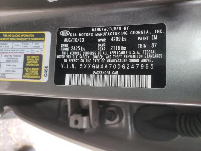 Photo 9 VIN: 5XXGM4A70DG247965 - KIA OPTIMA LX 