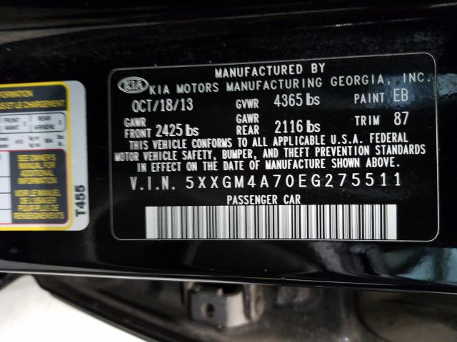 Photo 9 VIN: 5XXGM4A70EG275511 - KIA OPTIMA LX 