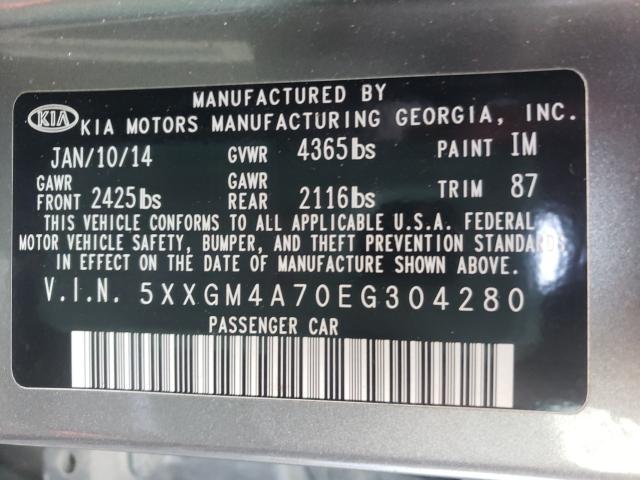 Photo 9 VIN: 5XXGM4A70EG304280 - KIA OPTIMA LX 