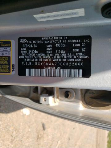 Photo 9 VIN: 5XXGM4A70EG322066 - KIA OPTIMA LX 