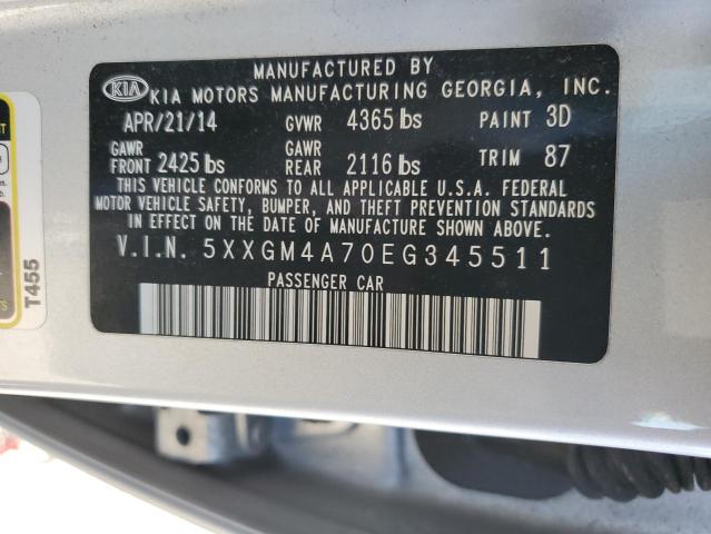 Photo 11 VIN: 5XXGM4A70EG345511 - KIA OPTIMA LX 