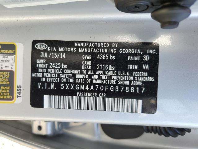 Photo 11 VIN: 5XXGM4A70FG378817 - KIA OPTIMA LX 