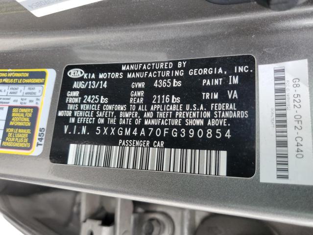 Photo 11 VIN: 5XXGM4A70FG390854 - KIA OPTIMA LX 