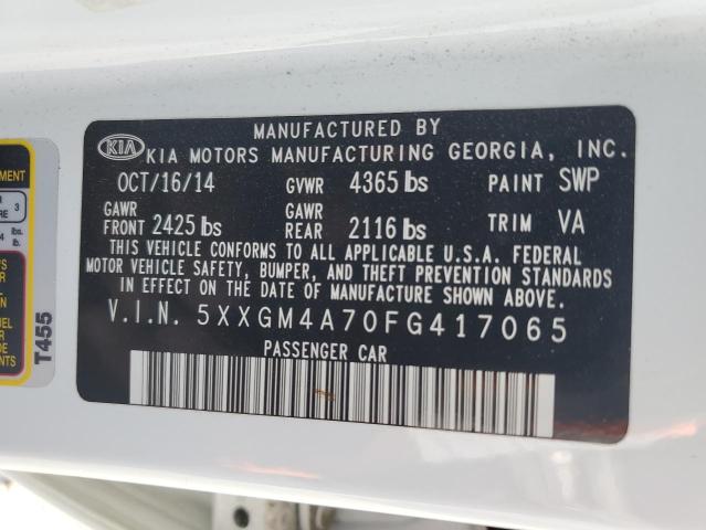 Photo 11 VIN: 5XXGM4A70FG417065 - KIA OPTIMA LX 