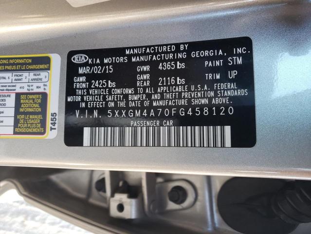 Photo 9 VIN: 5XXGM4A70FG458120 - KIA OPTIMA LX 