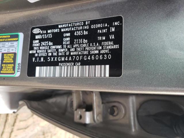 Photo 9 VIN: 5XXGM4A70FG460630 - KIA OPTIMA LX 