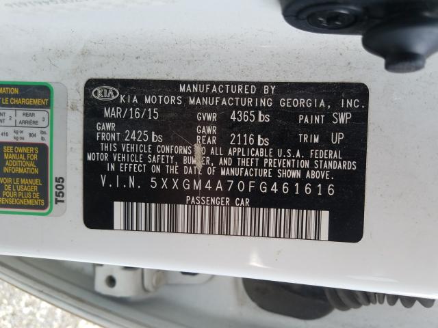 Photo 9 VIN: 5XXGM4A70FG461616 - KIA OPTIMA LX 