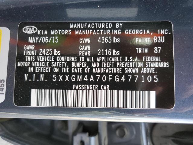 Photo 9 VIN: 5XXGM4A70FG477105 - KIA OPTIMA LX 