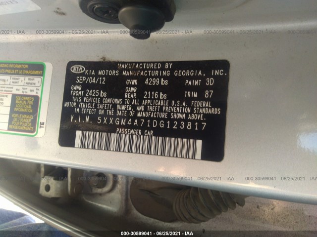 Photo 8 VIN: 5XXGM4A71DG123817 - KIA OPTIMA 