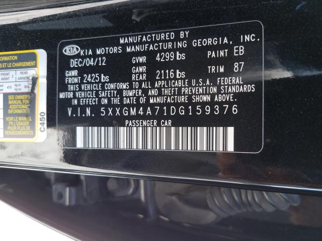 Photo 9 VIN: 5XXGM4A71DG159376 - KIA OPTIMA LX 